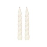 Yılbaşı 2li Twirl Glow Beyaz Şamdan Mum Seti (18 cm)