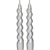 Yılbaşı 2'li Twirl Glow Gümüş Şamdan Mum Seti (18 Cm) - Çok Renkli - Genel