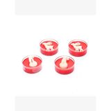 Yılbaşı 4lü Spice Orange Kokulu Kırmızı Kardanadam ve Geyik Temalı Tealight Mum Seti