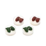 Yılbaşı 4lü Spice Orange Kokulu Yeşil-Kahverengi Kozalak Dekorlu Tealight Mum Seti