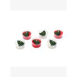 Yılbaşı 6lı Çamağacı Kabartmalı Spice Orange Kokulu Ekru-Kırmızı Tealight Mum Seti