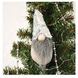 Yılbaşı Ağaç Dekor Süsü Gümüş Pullu Peluş Noel Baba Cüce 18 Cm