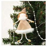 Yılbaşı Ağaç Dekor Süsü Peluş Yılbaşı Meleği Krem18 Cm