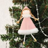 Yılbaşı Ağaç Dekor Süsü Peluş Yılbaşı Meleği Pembe18 Cm
