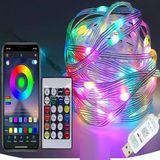 Yılbaşı Ağacı Işığı Noel Işığı Renkli Led Işık Ip65 10 Metre Usb Kum. + Cep Kontrol Dış Mekan Işığı Vitrin