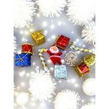 Yılbaşı Ağacı Süsü, 3 cm Süsler, Noel Şekerler, Noel Baba ve Hediye Paketi 10 Adet