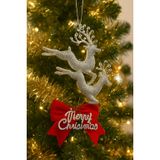 Yılbaşı Ağacı Süsü Yılbaşı Geyiği Noel Süsü Geyiği Gümüş 2 Adet