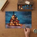 Yılbaşı Ağacı Tasarımı 240 Parça Ahşap Puzzle Ahşap Kutuda MP02152