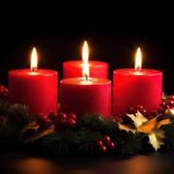 Yılbaşı Bolluk ve Bereket 4 Lü Ritüel Mum Seti / 8X8CM Chistmas - 1 Adet