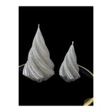 Yılbaşı Çam ağacı 2’li Mum seti Büyük 15 cm, küçük 12 cm - beyaz & silver