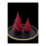 Yılbaşı Çam ağacı 2’li Mum seti Büyük 15 cm, küçük 12 cm - kırmızı