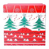 Yılbaşı Çam Ağacı Motifli Hediye Kutusu 17x8 cm