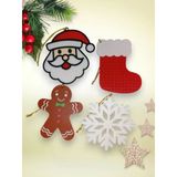 Yılbaşı Çam Ağacı Süsleri 4 Lü Set Noel Baba, Kurabiye, Kar, Çorap