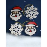 Yılbaşı Çam Ağacı Süsleri Noel Baba X2, Kar Tanesi X 2