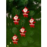 Yılbaşı Çam Ağacı Süslü Noel Baba Asmalı Dekor Süsü 6'lı 5,5 cm