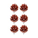 Yılbaşı Çam Ağcı Süsü Kırmızı Kozalak 4 cm 6'lı