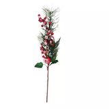 Yılbaşı Çam Dalı Berry Demeti Kozalaklı Karlı 40 Cm Vitrin