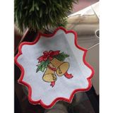 Yılbaşı çanı nakış işlemeli kokteyl peçetesi 16x16cm