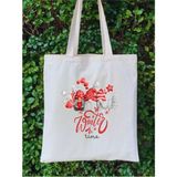 Yılbaşı Çanta Christmas Yeniyıl Hediye Çanta Tote Bag Bez Çanta, Hediye Kutusu - 10D-Krem