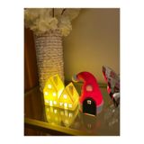 Yılbaşı Dekorasyon Yılbaşı Evleri ve Şapka Ev Led Mumlu 7-12 cm LED MUMLAR DAHİLDİR