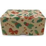 Yılbaşı Desenli E-Ticaret Kutusu 16X12X7.5 CM Geçmeli - 200 Adet