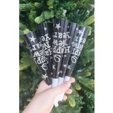 Yılbaşı Düdükleri Gümüş Lüks Happy New Year Yazılı Gümüş Simli Uzun Yüksek Sesli Vuvuzela 6'lı
