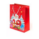 Yılbaşı Hediye Çantası, Kraft Poşet, Noel Baba 25x30cm Pakette 5 Adet