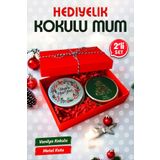 Yılbaşı Hediyelik Metal Kutu Kokulu Mum 2'li Set No:1 christmas gift candle-T1104