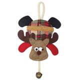 Yılbaşı Kapı Süsü Ekoseli Çanlı Geyik 20 Cm