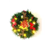Yılbaşı Kapı Süsü Ledli Çelenk 30 Cm