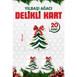 Yılbaşı Kartı Çam Ağacı Etiket (DELİKLİ) 7 Cm 20 Adet-T1536