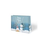 Yılbaşı Karton Çanta 42x38x12cm 10lu -Kardan Adam-