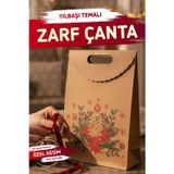 Yılbaşı Kokina Baskılı Zarf Model Karton Çanta 25 X 32,5X4,5 Cm 1 Adet ,yılbaşı Hediye Kutusu-T1537