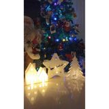 Yılbaşı Led Mumlu 2 li Ev Geyikli Yılbaşı Ağacı VE Geyikli Yıldız 4 ADET LED MUM DAHİL