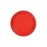 Yılbaşı Masası Için Tabak Plastik Yuvarlak 22 Cm Kırmızı