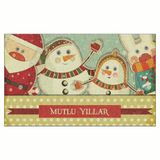 Yilbasi Merry Christmas Aile Tasarim Kapi Onu Ve Ev Ici Paspas 45X75 Cm