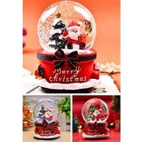 Yılbaşı Noel Baba Işıklı Müzikli Kar Küresi Yeni Yıl Noel Baba ve Çam Ağacı Temalı Kar Küresi 13 CM