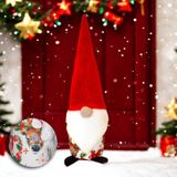 Yılbaşı Noel Baba Kapı Stoperi Beyaz Geyik Kartanesi Desen