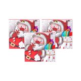 Yılbaşı Noel Baba Motifli Hediye Kutusu Büyük Set 3'lü