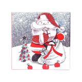 Yılbaşı Noel Baba ve Çam Ağacı Motifli Hediye Kutusu 8x6 cm