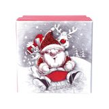 Yılbaşı Noel Baba ve Geyik Motifli Hediye Kutusu 10x7 cm