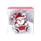 Yılbaşı Noel Baba ve Geyik Motifli Hediye Kutusu 12x8 cm