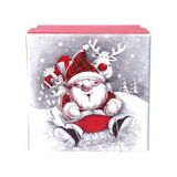 Yılbaşı Noel Baba ve Geyik Motifli Hediye Kutusu 19x9 cm
