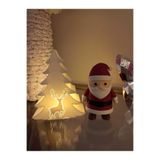 Yılbaşı Noel Baba ve Led Mumlu Yılbaşı Ağacı Geyik Desenli LED MUM DAHİLDİR 8,5-12,5 CM