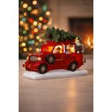 Yılbaşı Noel Işıklı Kırmızı Araba Biblo, Wireless, 11X8X5CM, Dekoratif - Seçenek 1
