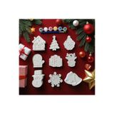 Yılbaşı Noel taş boyama seti 3D büyük boy kardan adam noel baba yılbaşı evi seti 9 parça