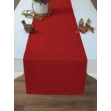 Yılbaşı Özel Kırmızı Runner - Amerikan Servis Pamuklu Kırmızı Masa Runner Newyear Runner 40x170