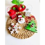 Yılbaşı Özel Tasarım 3lü Mumluk Seti (Tealight) DEN-338 - Çok Renkli - Siyah - Plastik