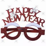 Yılbaşı Partisi Happy Newyear Kırmızı Kartaneli Gözlük 1 Adet