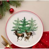 Yılbaşı Servis Tabağı Deer 27 Cm 6Lı Set